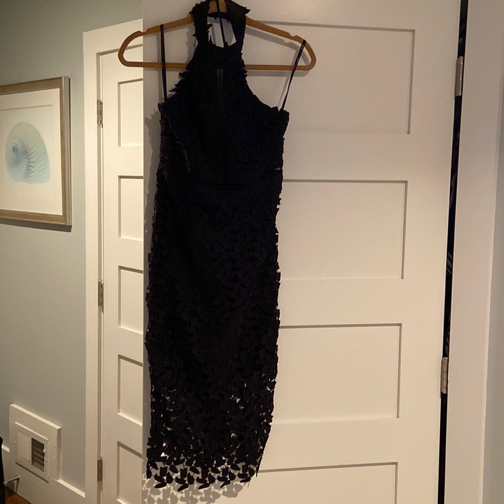 Halter neck black dress